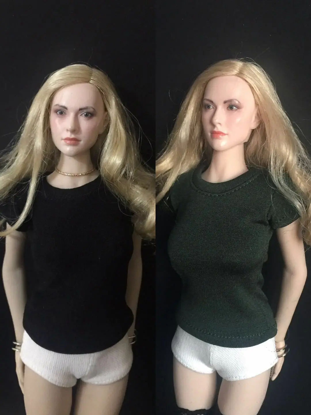 

1/6 Scale Women's Black T-shirt For 12" Female Action Figure doll