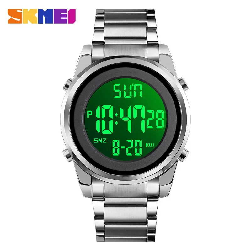 SKMEI цифровые 2 времени мужские часы модные светодиодные Мужские наручные Chrono