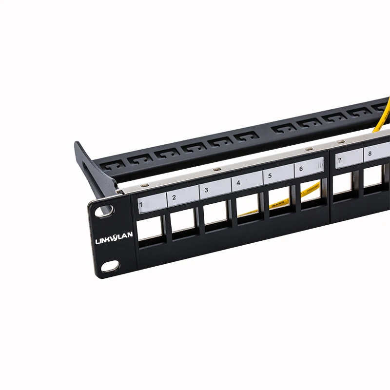 12ports blank patch panel - suitable for cat.5e/cat.6 keystone modules 10&quot Inch Rack Mount Incl. Cable Management Support Bar купить по