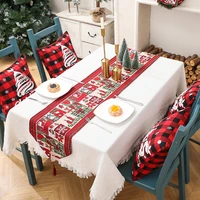 35x180cm polyester cotton fabric christmas table runner kitchen dining table dress up xmas festival party decor table runners
