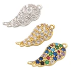 ZHUKOU 7x16 мм латунный Кристалл Маленькое крыло Подвеска для женщин ожерелье серьги браслет DIY Ювелирные изделия Аксессуары Модель: VD610