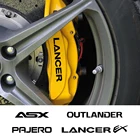 6 шт. наклеек на клещевой основе для тормозного суппорта автомобиля, термостойкие наклейки для Mitsubishi Lancer Outlander Pajero L200 Ralliart Asx, автомобильные аксессуары