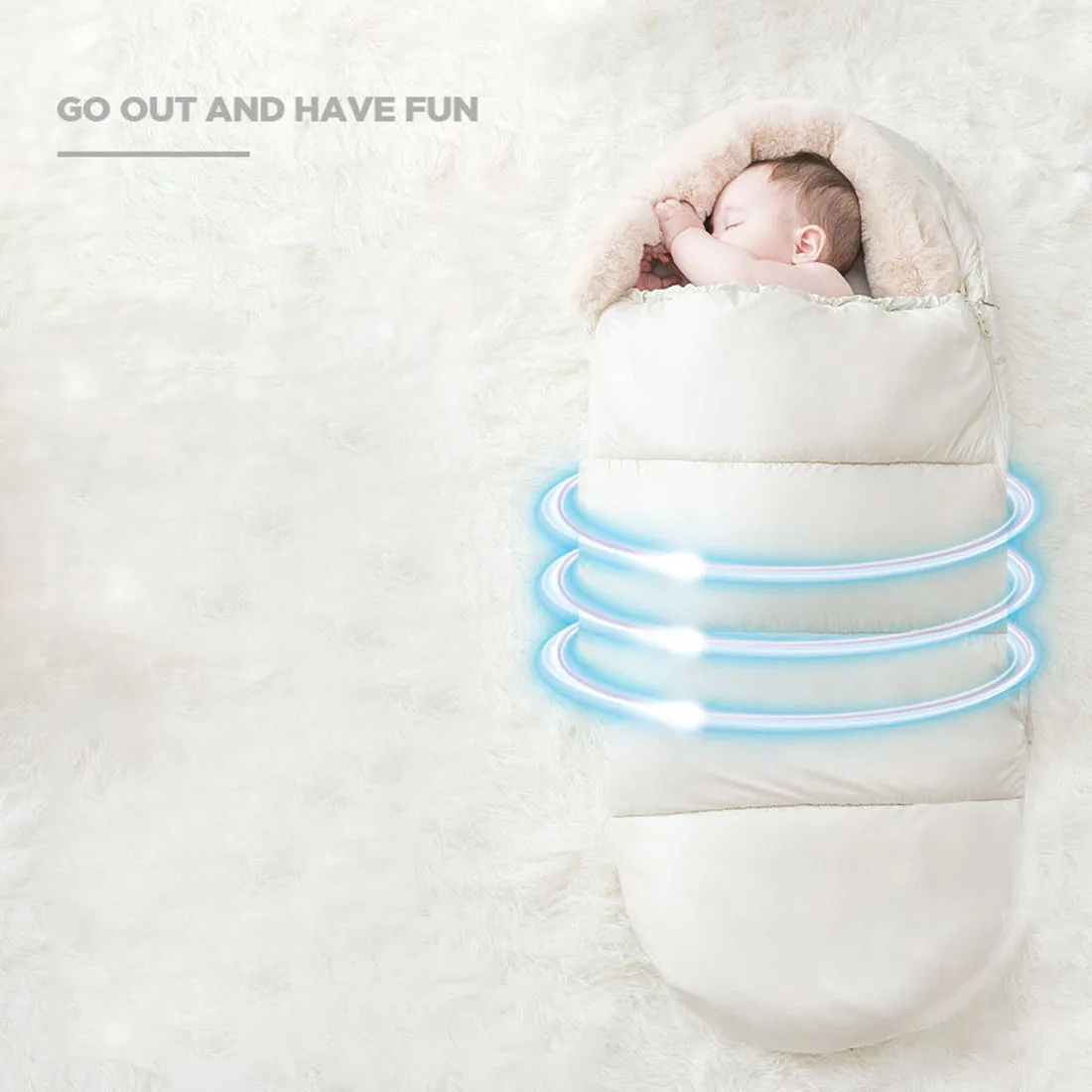 Зимние теплые детские спальные мешки утолщенные Детские для коляски младенцев