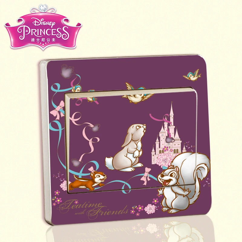 

Disney Cute Princess Switch Sticker Creative Life Decoration Home Princess Switch Sticker Removable Switch Sticker