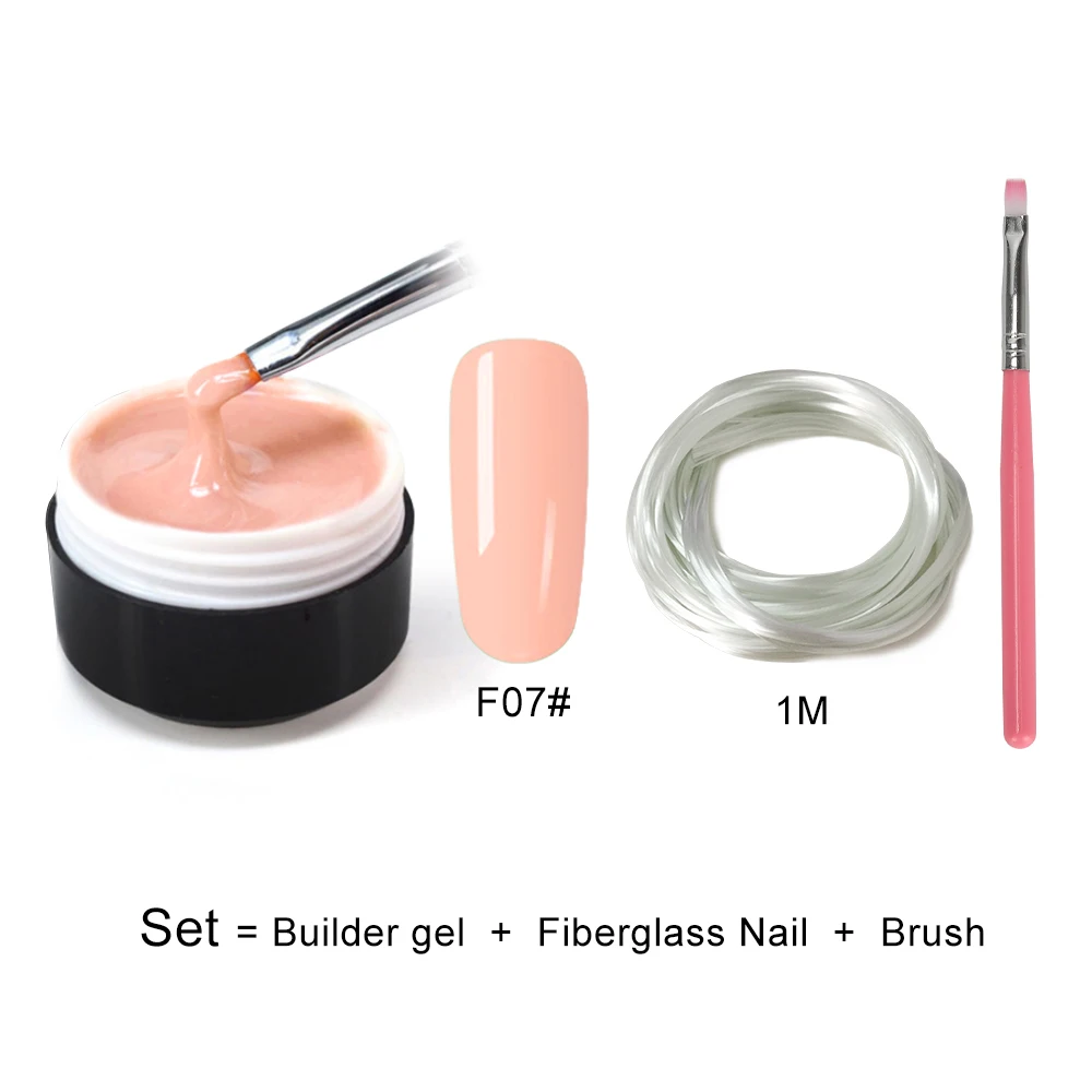builder gel kit-F07 Полигель набор быстрое строительство кристалл ногтей Удлинительный УФ-гель лак полигель прозрачный розовый гель комплект лаков замочить от 15 мл - Цвет: builder gel kit-F07