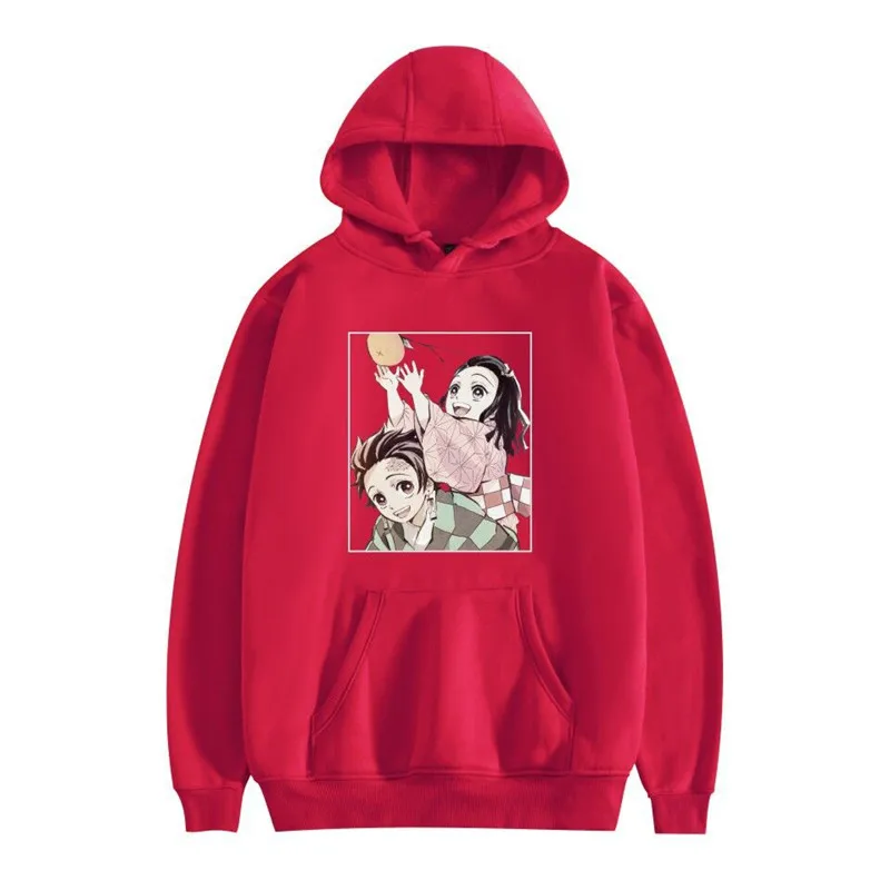 

Anime Demon Slayer Pullover Sweatshirt Women Men Tanjiro Kamado Costume Hoodies Harajuku Demon Slayer Kimetsu No Yaiba Sudadera
