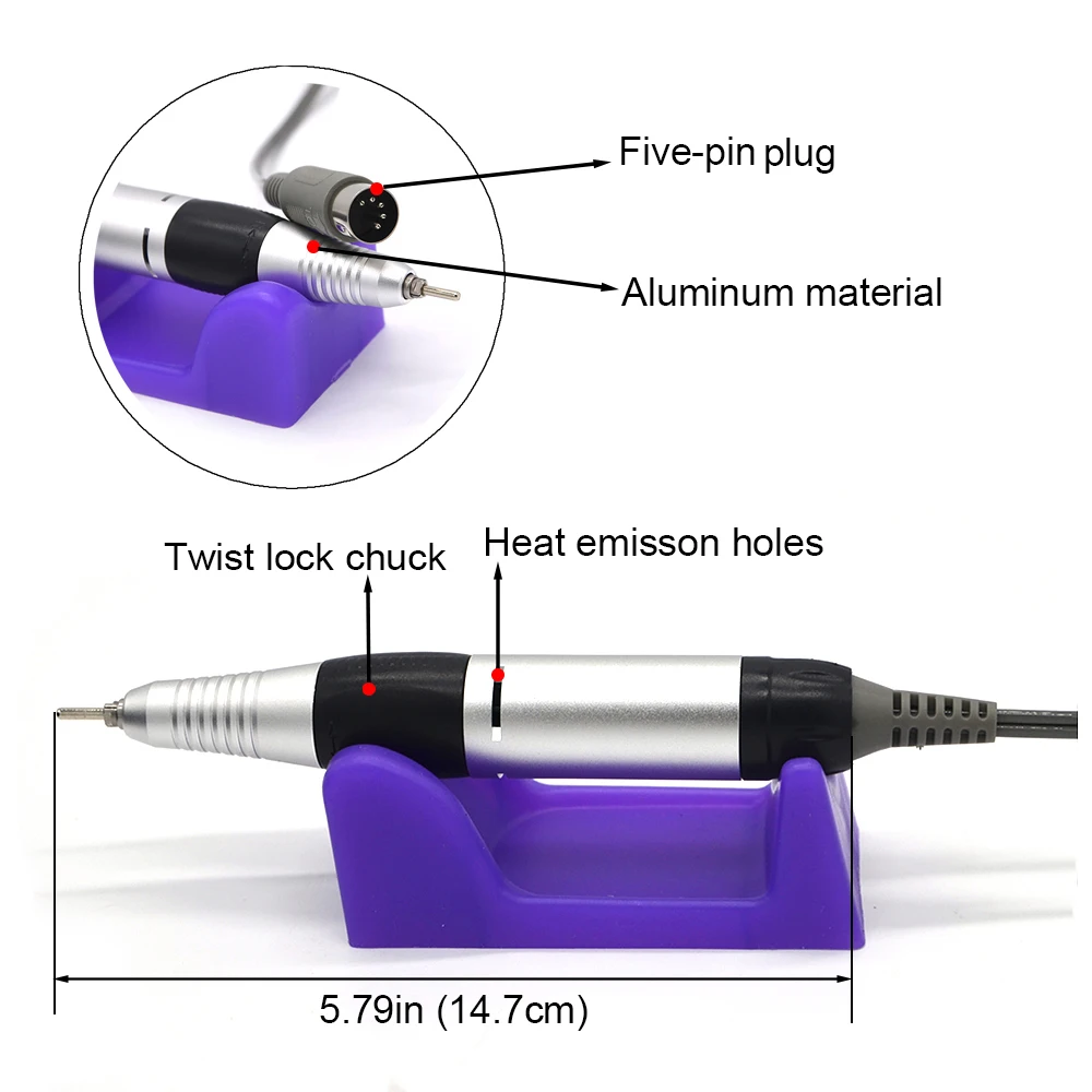 Профессиональная электрическая дрель для ногтей 30000 об/мин пилочка инструмент
