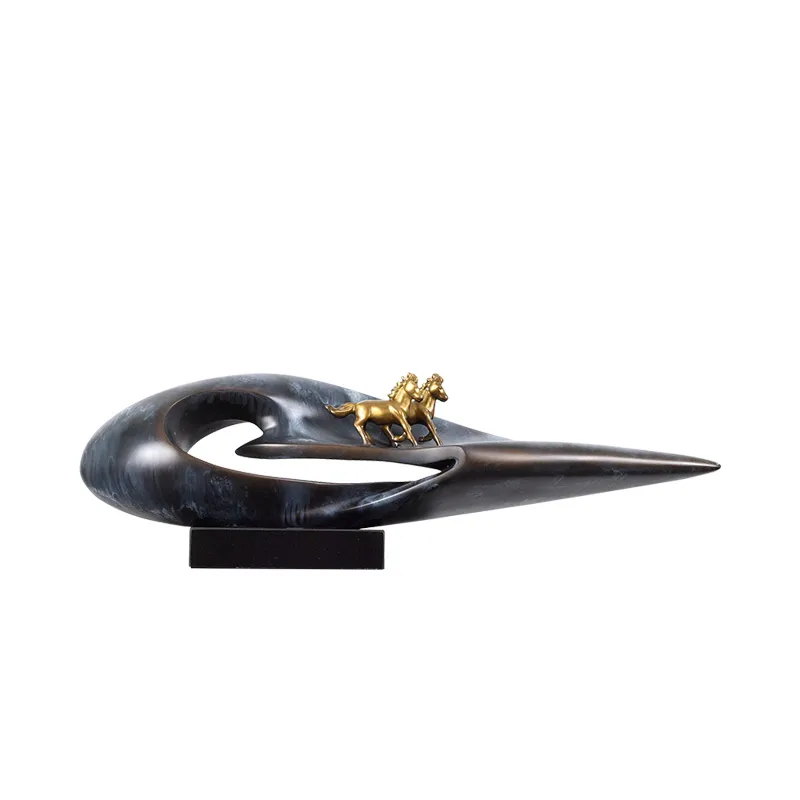 

Modern abstract artwork ornaments horses to success sculptures