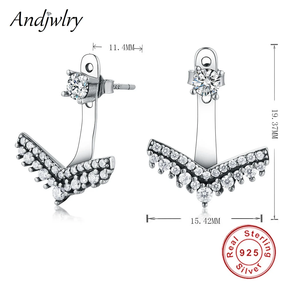 Подлинные серьги принцессы из стерлингового серебра 925 пробы прозрачные