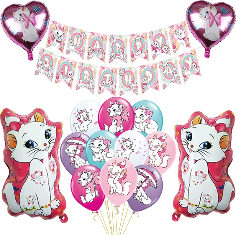 Фольгированные воздушные шары в виде кота розы розового цвета