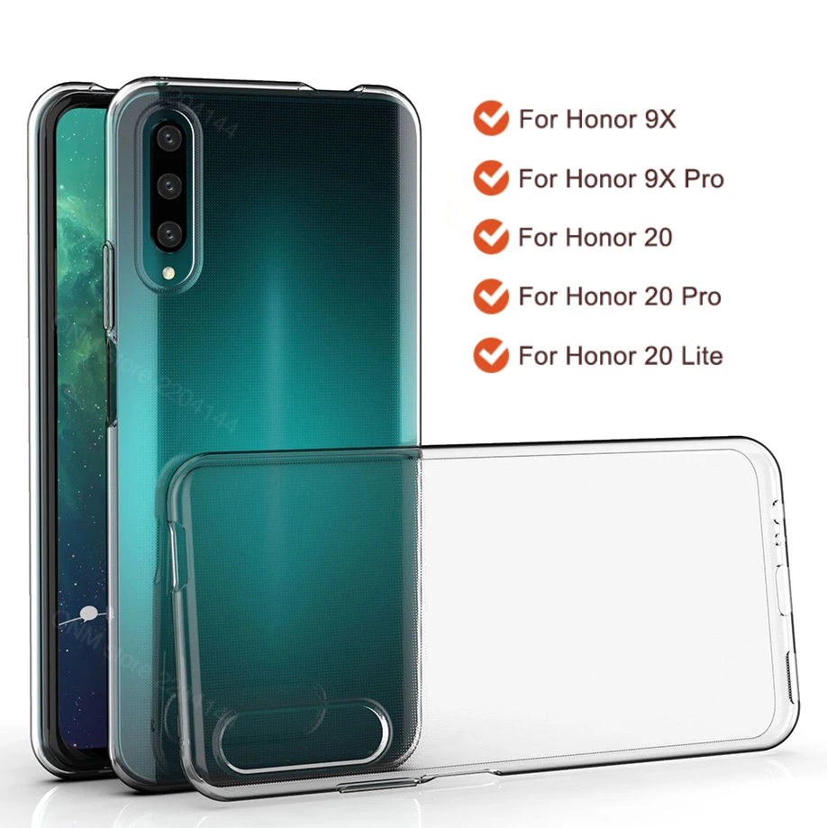 Чехол для Huawei Honor 8X 9X 20 Pro прозрачный силиконовый бампер из ТПУ мягкий чехол 10 9 Lite