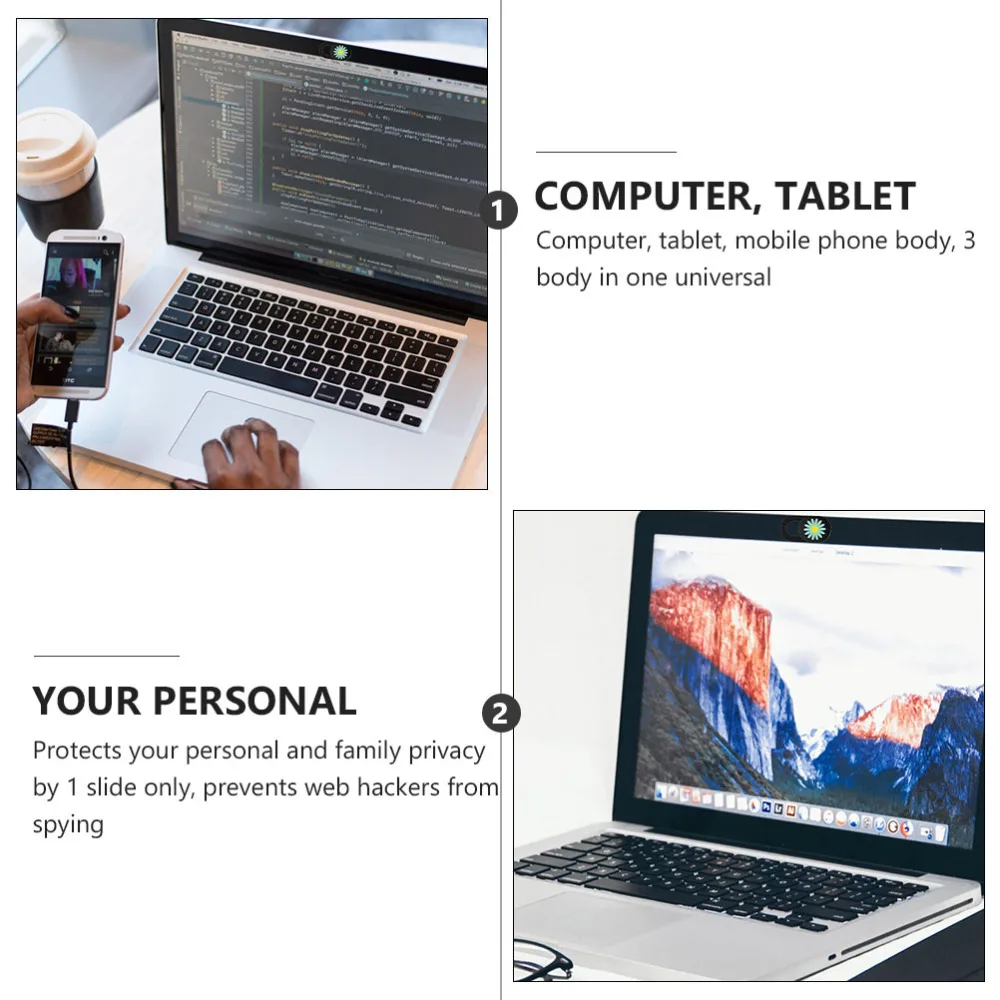 

4pcs Daisy Pattern Laptop Camera Cover Ultra Thin Slide Laptop Camera Cover