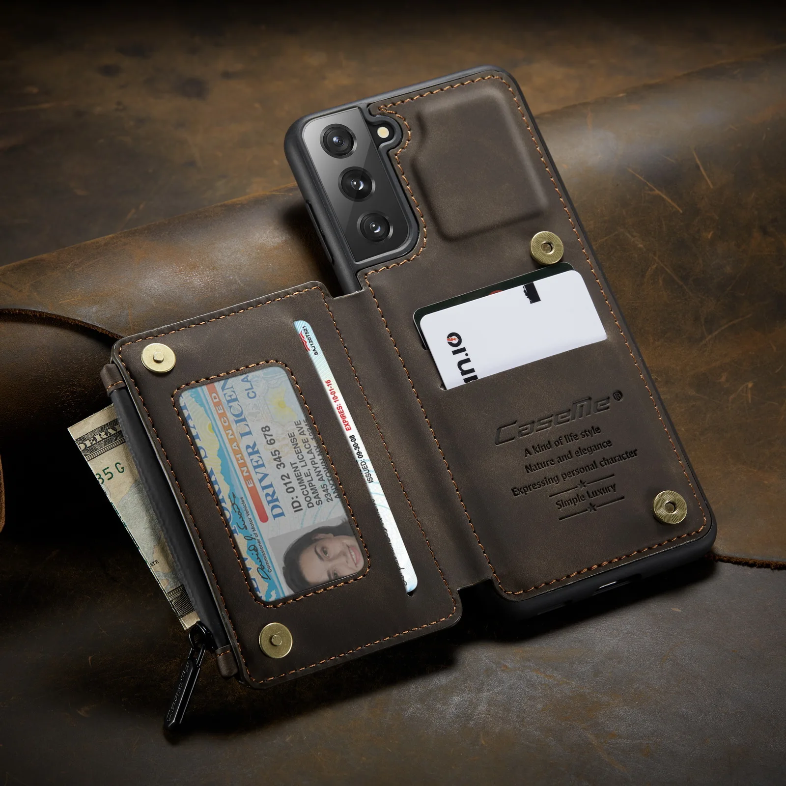 Магнитный кожаный чехол CaseMe в стиле ретро для Samsung Galaxy S21 S20 Note20 Ultra S10 Note10 S9 Plus A51 A71