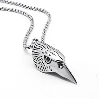 european and american fashion eagle head stainless steel pendant mens womens retro neck necklace