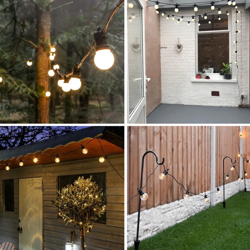 

8/13/24M Led Globe String Fairy Lights Clear/Milky Christmas G50 Outdoor Waterproof Wedding Garden Party Patio Street Decoration