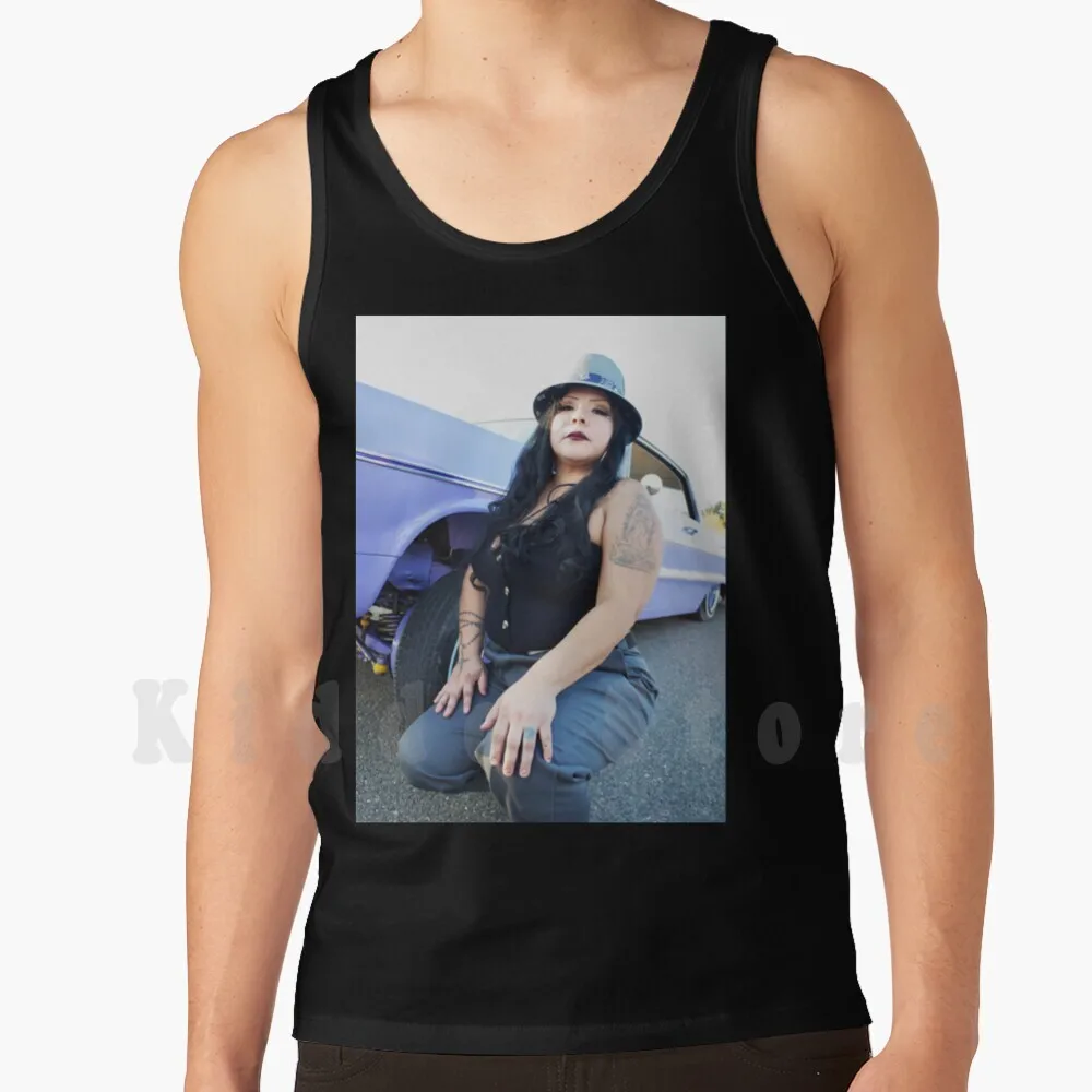 Beva And The Purple Impala tank tops vest sleeveless Lowrider Purple Xicana Chicana Brim Blue Gangsteraf