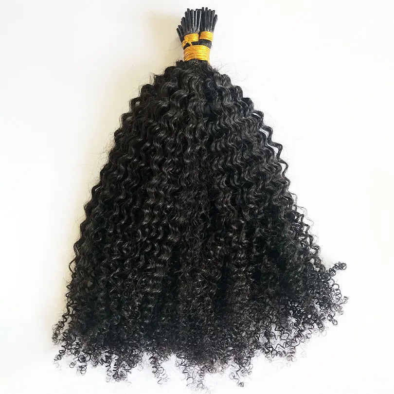 

I Tip Human Hair Extension Afro Kinky Curly Pre Bonded Peruvian Virgin Hair Micro Links Keratin Stick I Tip Hair For Black Women