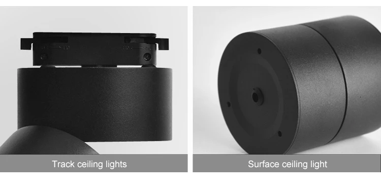 Surface Mounted LED Ceiling Lights Kitchen Fixtures COB Back ground Spot Lamp Angle Adjustable Black White Lampshade AC85-265V