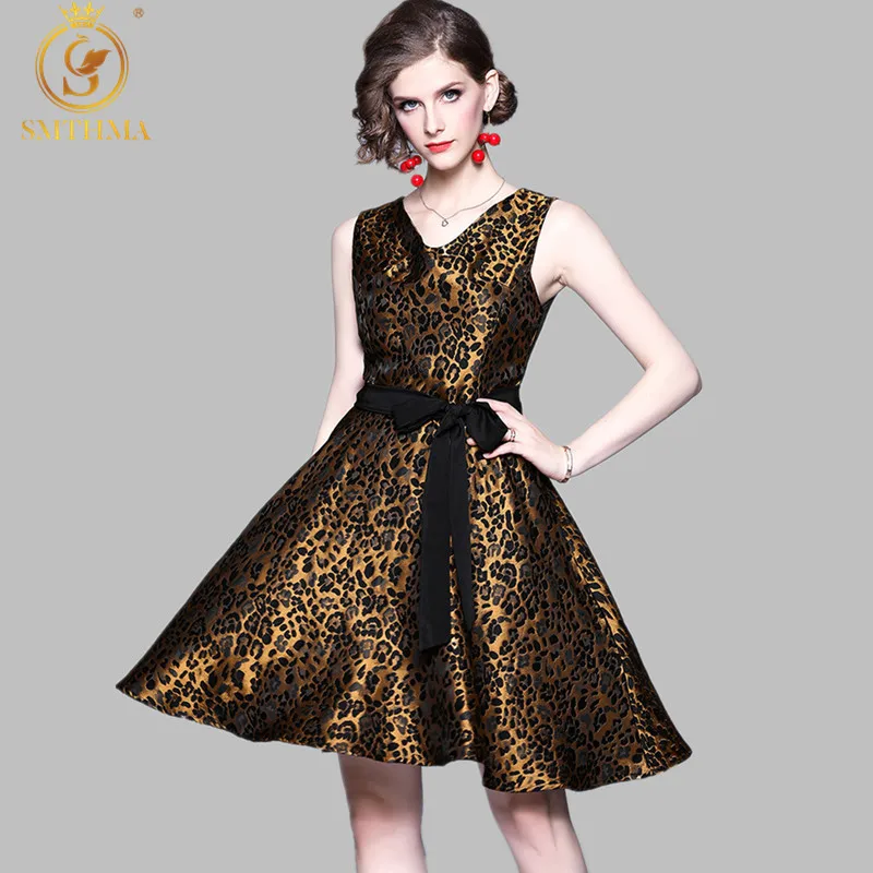 SMTHMA 2020 новые модные вечерние платья с леопардовым принтом элегантное винтажное
