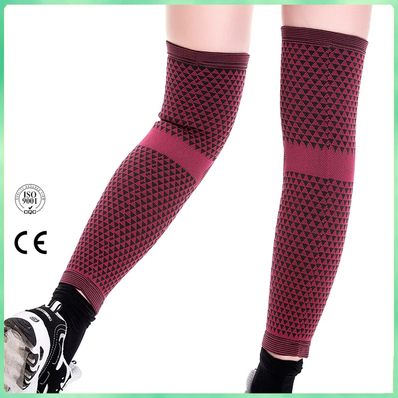 Черный новый вид черные эластичные наколенники с поддерживающими рукавами