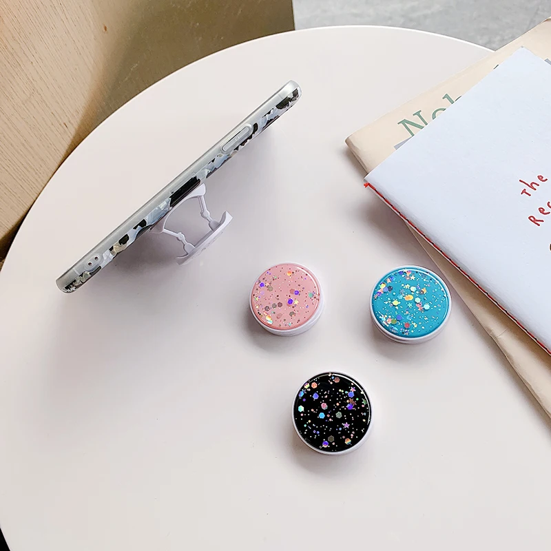 Складной Блестящий держатель для телефона универсальная подставка с круглым