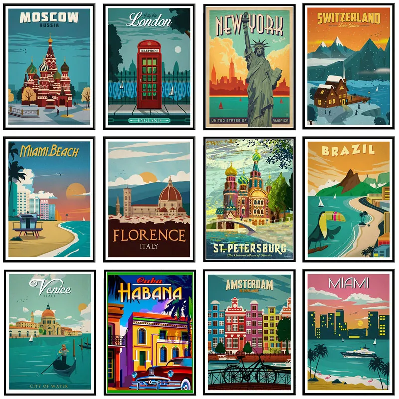 

5D DIY New York Netherlands Amsterdam London Diamond Painting Vintage Europe America Cities Landscape Cross Stitch Home Decor