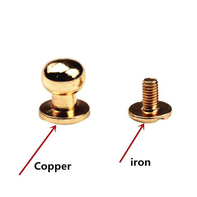 

XUNZHE 20pcs/Pack Great Quality Copper Pacifier Nail Luggage Leather metal Craft Solid Screw Nail Rivet flank strap Rivets