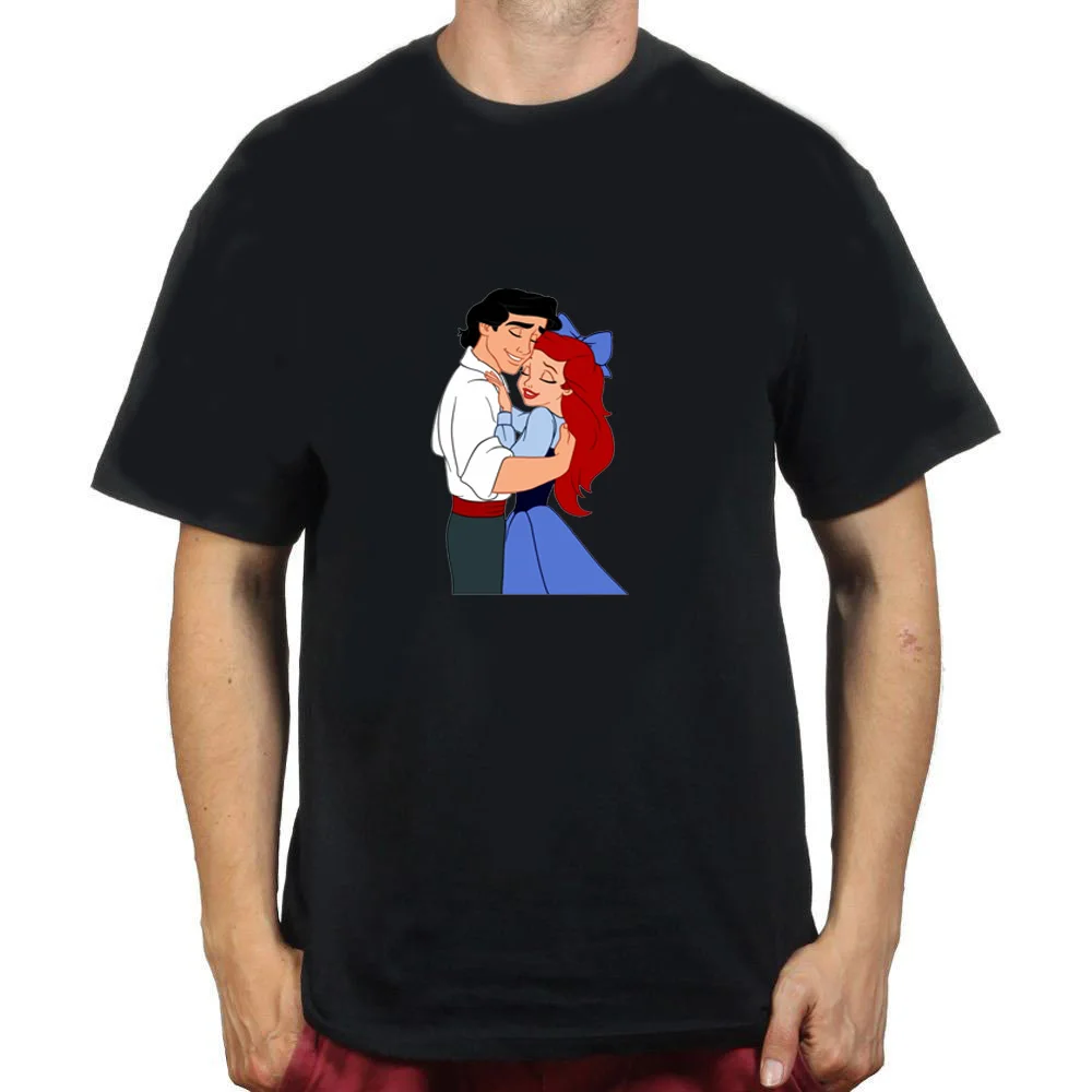 Забавная модная футболка принцессы Ариэль и Эрика для ванной Мужская с