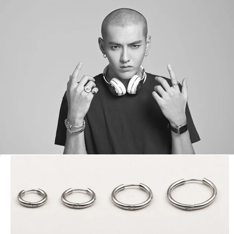 1 пара серьги кольца из нержавеющей стали 10 20 мм|Серьги-кольца| |