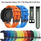Ремешок силиконовый для Garmin Fenix 6 6X 6S Pro 5X 5 5S Plus 3HR, сменный Браслет для наручных часов, 20 22 26 мм