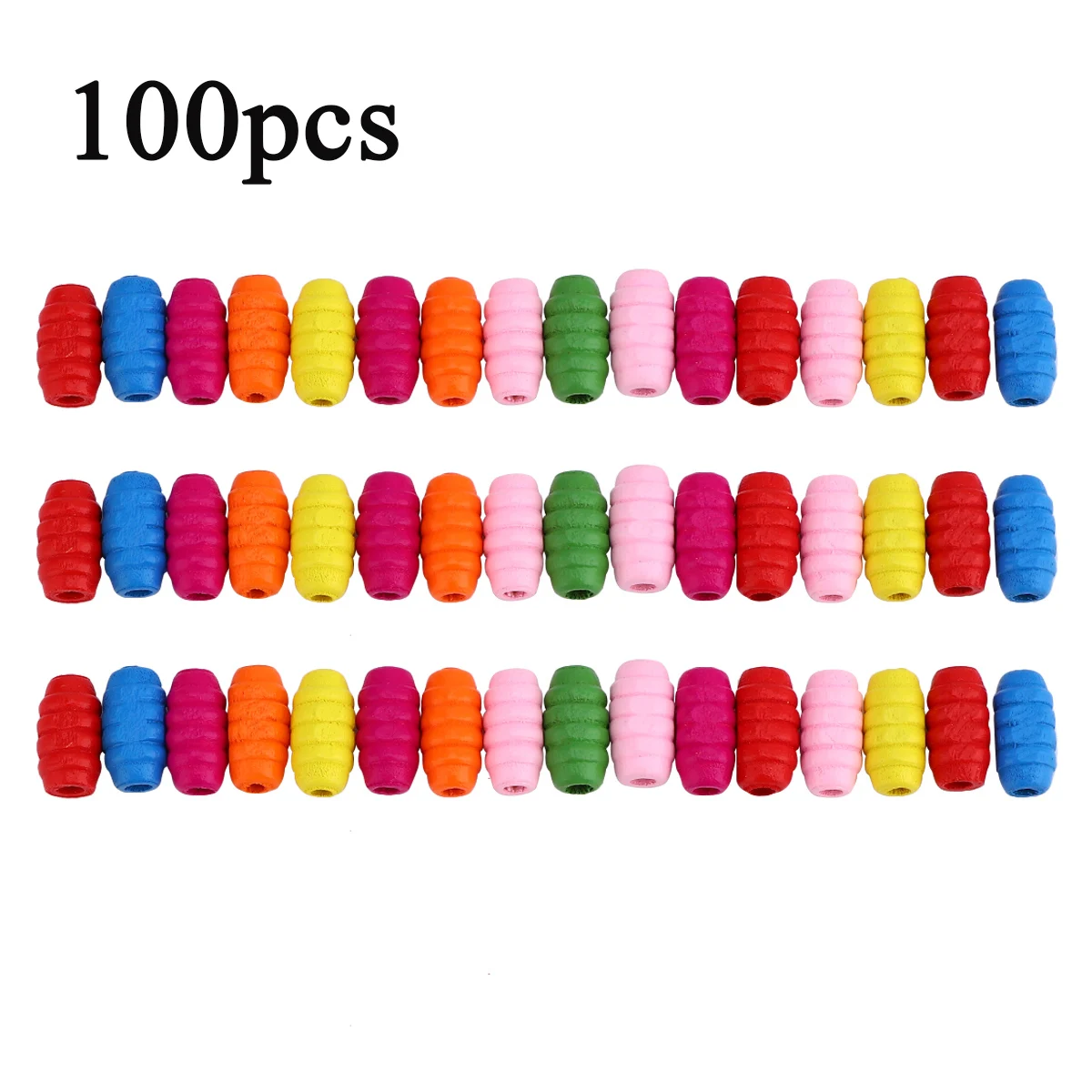 100 шт. детские деревянные бусины с резьбой | Дом и сад