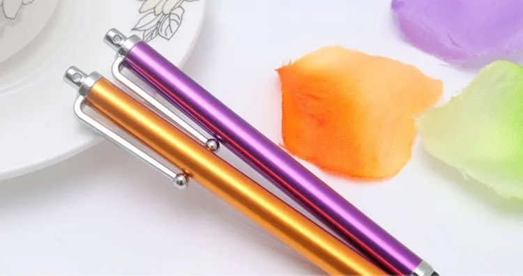 Kopen Groothandel 1000 Stks/partij Capacitieve Scherm Metalen Stylus Touch Pen Met Clip Voor Iphone Xs Max Xr 8 7 5 6 4/Ipad/Mini Ipad/Ipod
