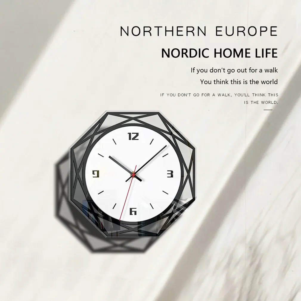 

Home Decoration Acrylic Silent Wall Clock Creative Creative Black And White Transparent Clock Decorative Supply