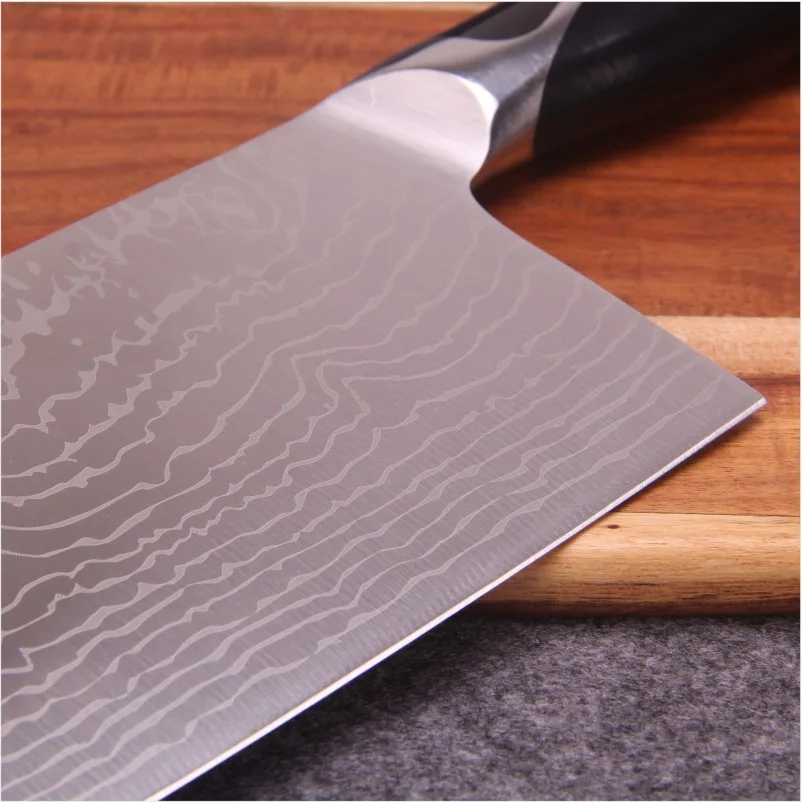 SHUOJI 4Cr13 кухонный нож из нержавеющей стали, китайский нож для нарезки филейных ножей, лазерный дамасский кухонный нож, немецкий нож