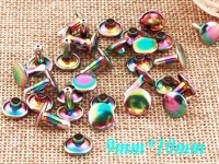 30 sets rainbow double cap rivets dome double cap round domed studs leather craft rivet fastener snaps prong studs 9mm10mm