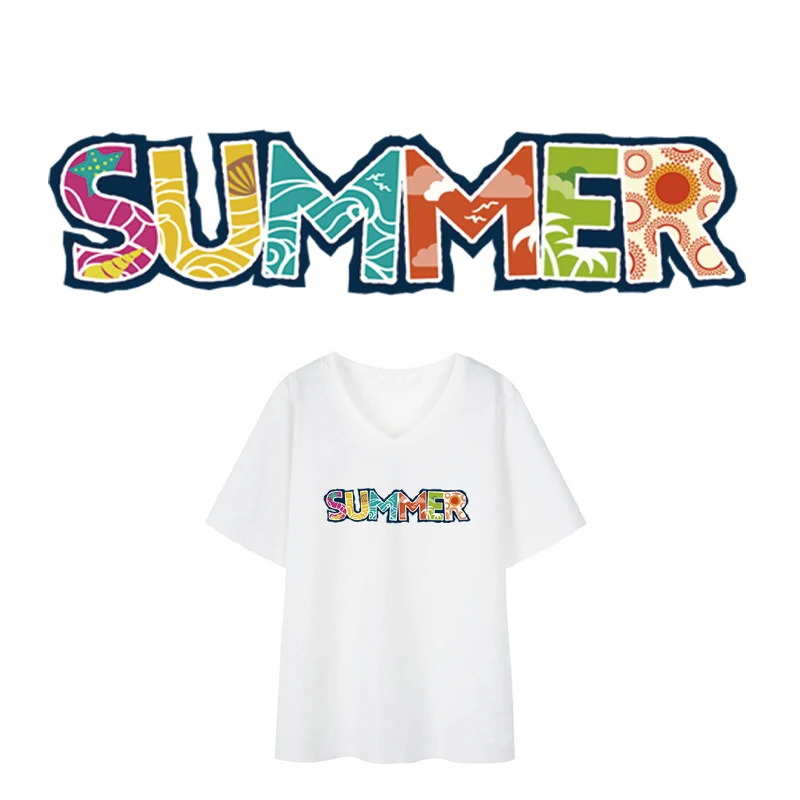 Летние патчи для футболки одежды девочек термопереводные наклейки сделай сам