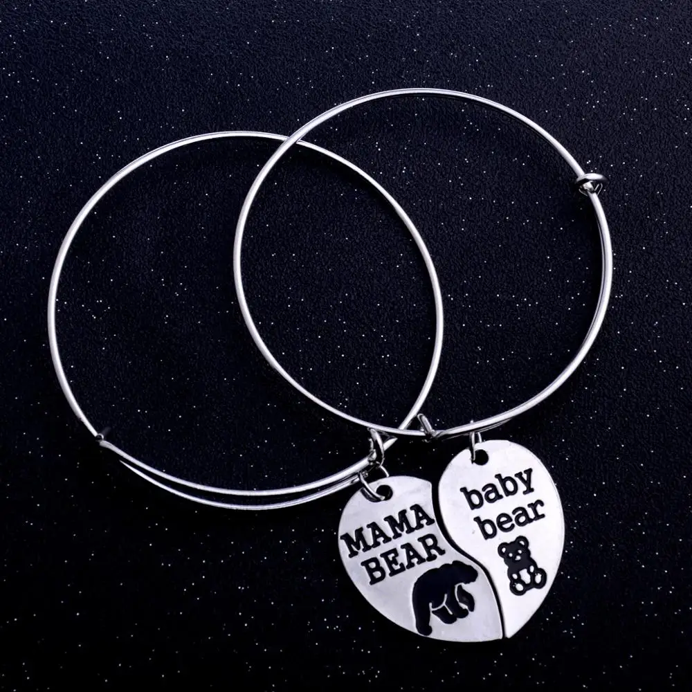 12 шт. разбитое сердце любовь мама медведь ребенок Подвеска Медведь браслеты с