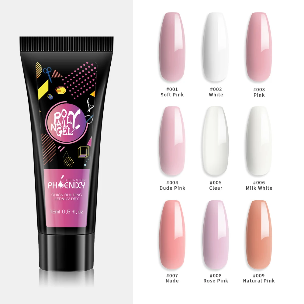 Phoenixy Professional Poly набор гелей для ногтей UV наборы гелевых с лампой все маникюра