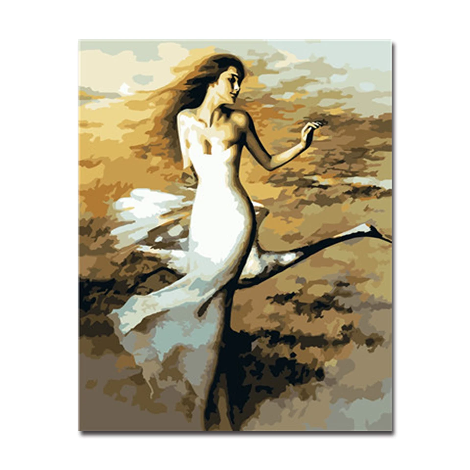Swan dancer DIY Painting By Numbers Animals Kit Coloring Wall Art Picture For Home Decor Unique Gift | Дом и сад