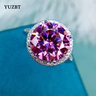 YUZBT женское кольцо из 18-каратного белого золота с круглым бриллиантом 5 карат, с бриллиантом, обручальное Ювелирное Украшение