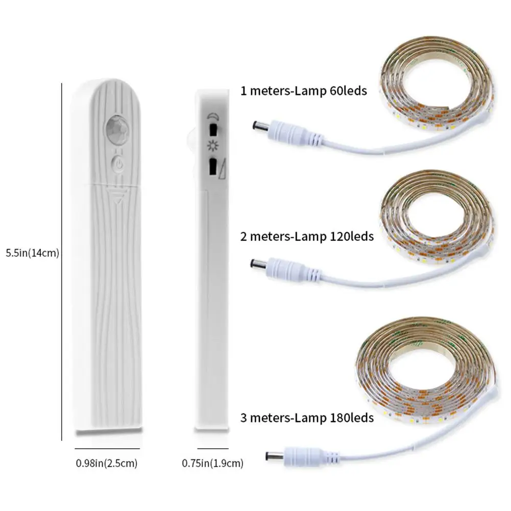 

Motion Sensor Under Bed Cabinet Lamp Skillful Manufacture Superior Quality Multi-function Tape DC 6V LED Strip Light 1m 2m 3m