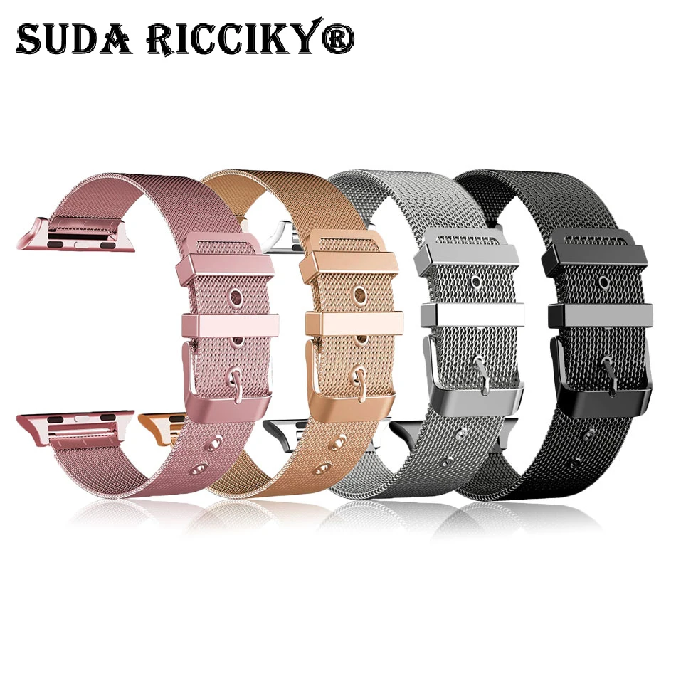 

Stainless Steel Loop Band For Apple Watch Band Strap 44MM 42MM for iWatch SE 6/5/4/3/2/1 40MM 38MM 44MM Bracelet Wrist Watchband