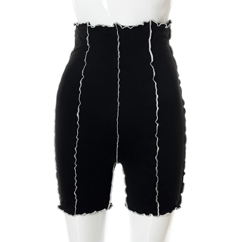 

Girlchic Casual Slim Edible Three Fungus Elastic High Waist Shorts Women Patchwork Sports Fashion Skinny Soft Remake Bottoms