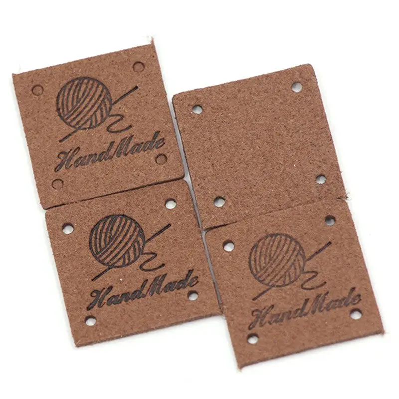 Sewing Accessories 20Pcs Square Labels Hand Made Tags For Clothing PU Leather DIY Knitting Hats Handmade Gift Decor | Дом и сад