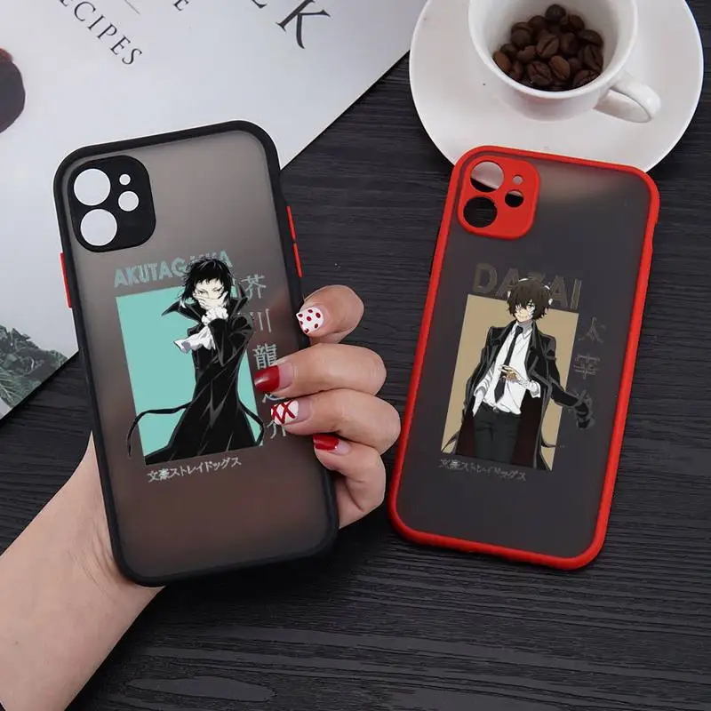 

Anime Bungou Stray Dogs Phone Case matte transparent For red iPhone 7 8 x xs xr 11 12 pro plus mini max Clear Funda