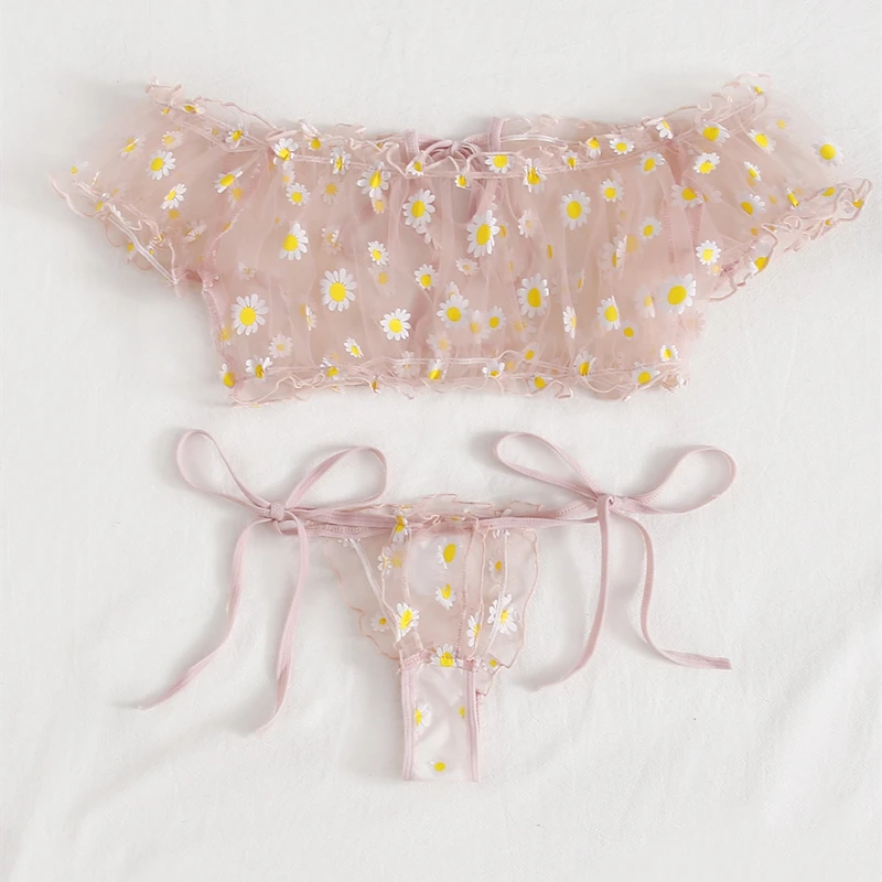 

Women Girls Sweet Sexy Casual Short Sleeve Off Shoulder Lace Up Solid Color Two-Piece Suits Swimsuits Beachwear Bathing Suits