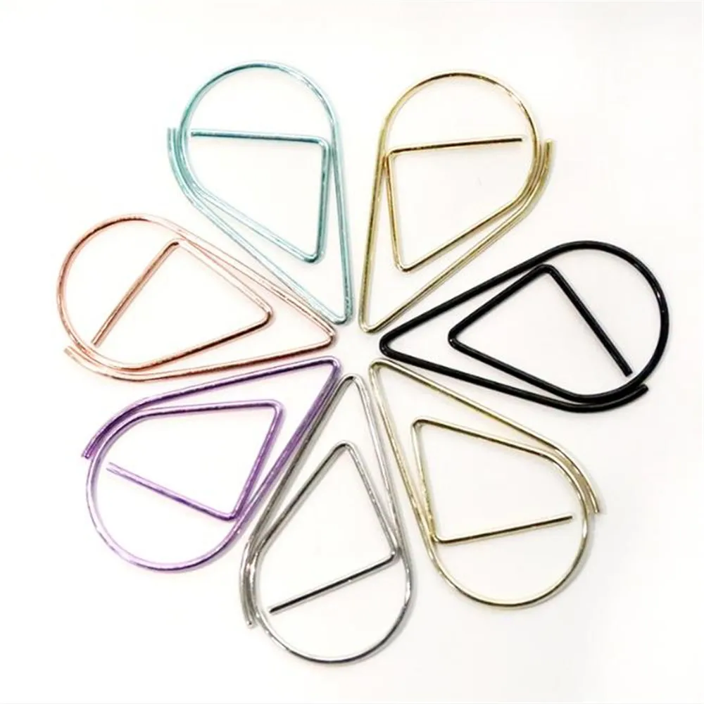 10 шт красочные металла капли воды Бумага зажимы мини фото закладки творческий