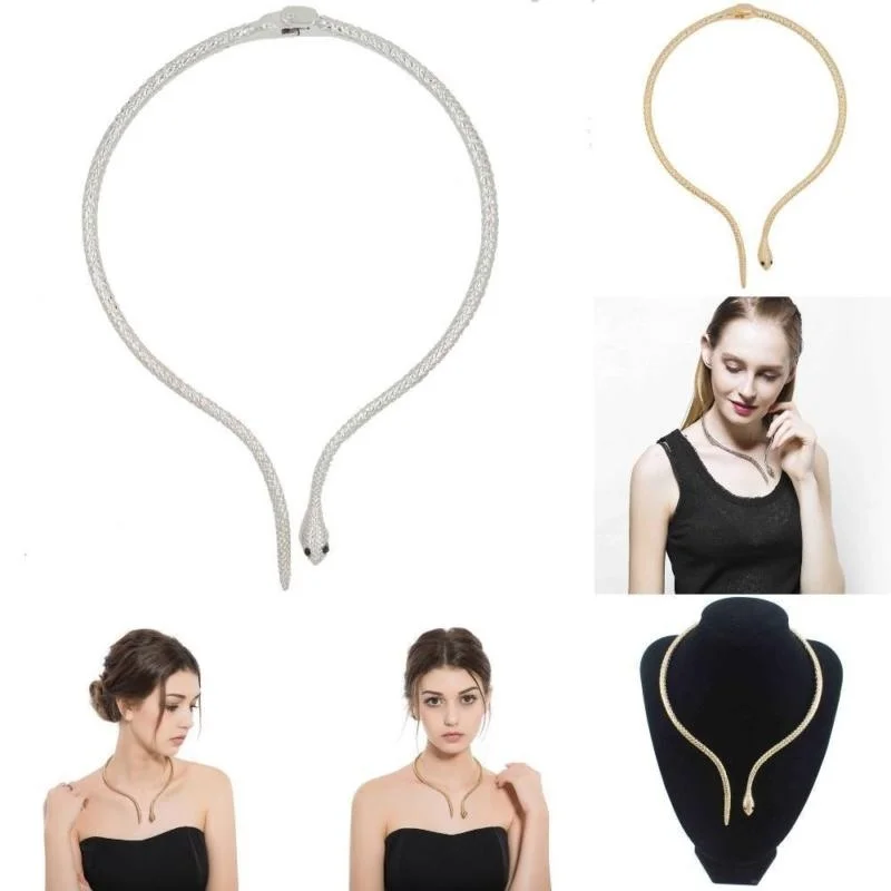 Колье Bijou Nouveaute Colar Feminino ожерелье Bijoux Serpent открытое этнический Boho Серебряный