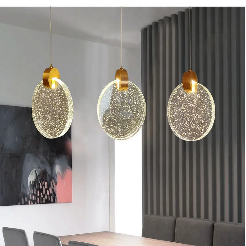 Modern Crystal pendant lamp Creative Single head hanging pendant light for Bar Kitchen Dining Room with led indoor lighting