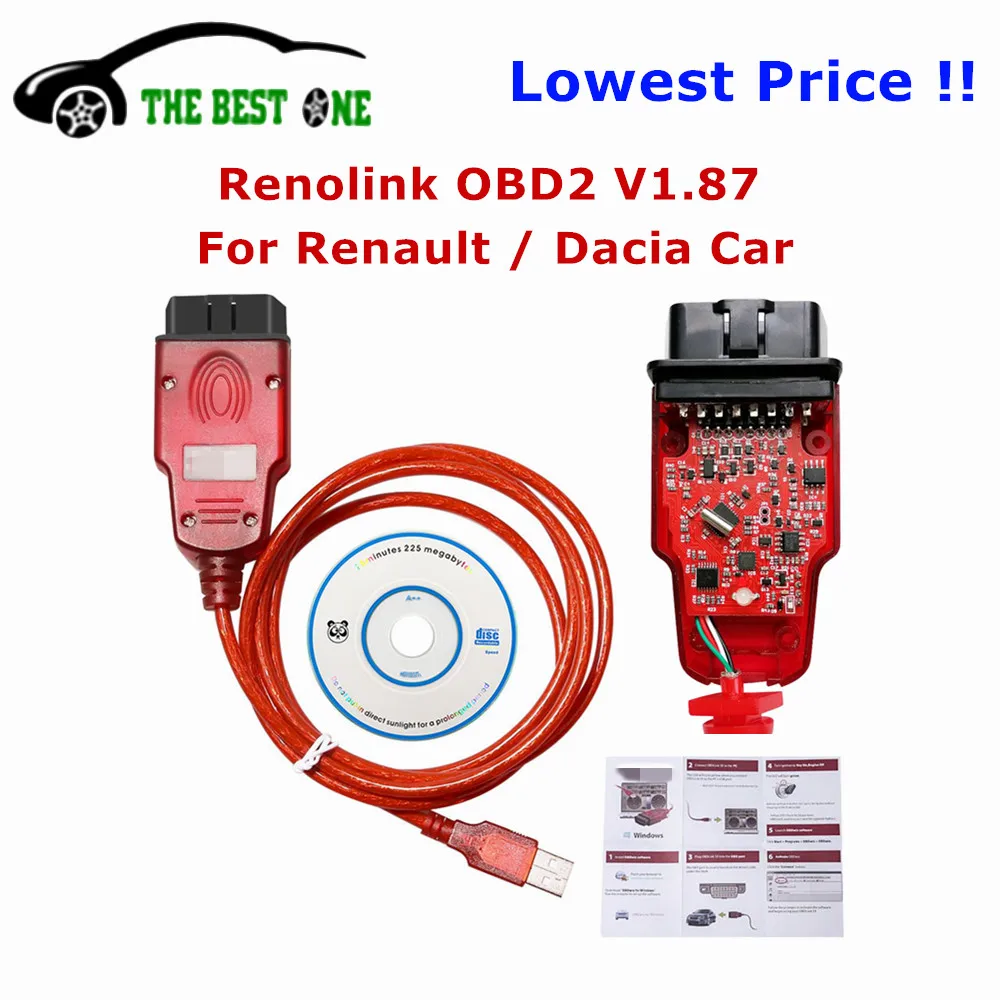 ECU программатор для Renault Renolink OBD2 V1.87 Диагностический кабель Renault/Dacia инструмент
